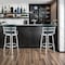 Armen Living Madrid 30" Bar Height Swivel Blue Faux Leather and Brushed Stainless Steel Bar Stool LCMABABSBLU30 - alternate 1